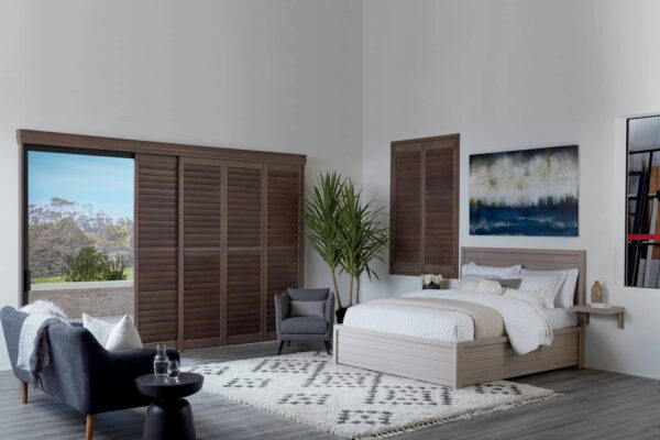 NewStyle Hybrid Shutters - Bypass Track HT Bedroom Closed