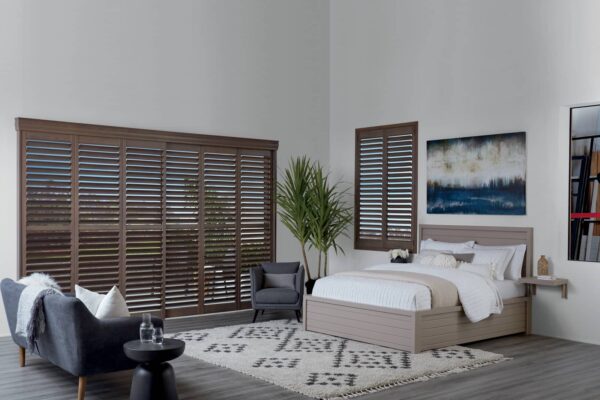 NewStyle Hybrid Shutters - Bypass Track HT Bedroom Open