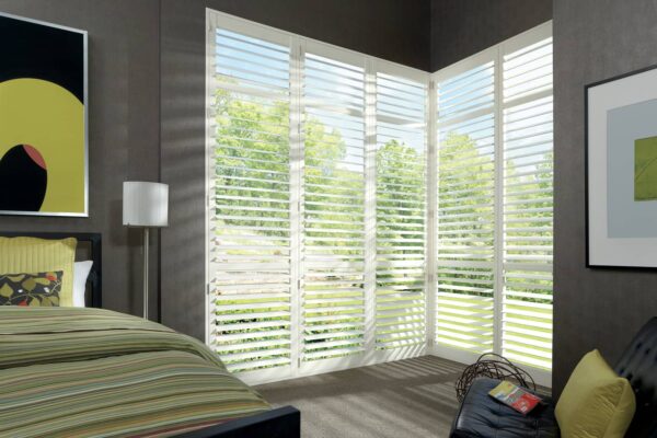 NewStyle Hybrid Shutters - Corner HT Bedroom Open