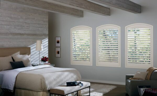 NewStyle Hybrid Shutters - Standard Hinged HT Arch Top Bedroom