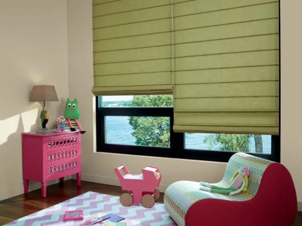 Design Studio Roman Shades Bohemian Pesto Kids Room