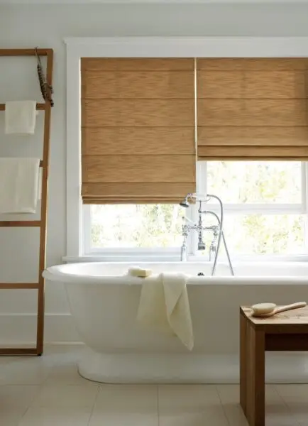 Design Studio Roman Shades Gridlock Bathroom