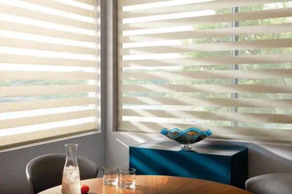 Custom Clutch Dobby Dining Room Open Shades
