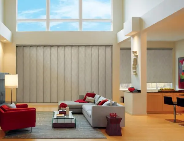 Designer Roller Shades Skyline Gisele Living Room