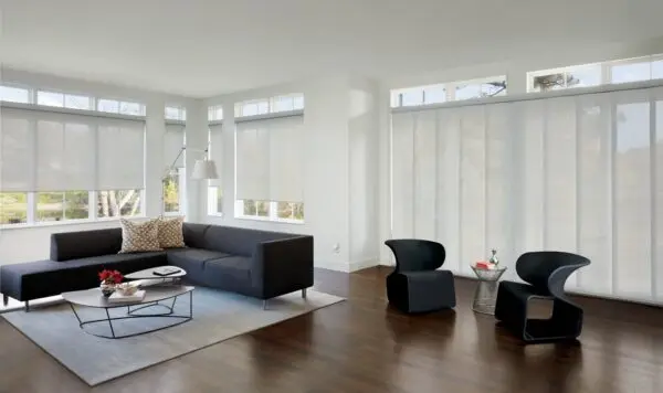 Designer Screen Shades Sky Barista Sitting Area