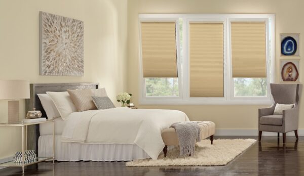 Duette Honeycomb Shades trackglide bedroom bu turned partial open