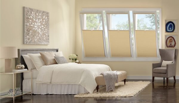 Duette Honeycomb Shades trackglide bedroom td open