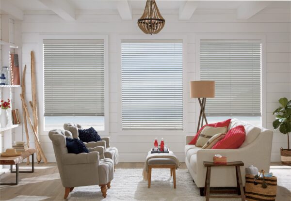 Everwood Alternative Wood Blinds coastal living room 4thJul