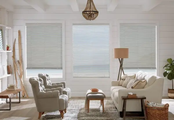 Everwood Alternative Wood Blinds coastal living room