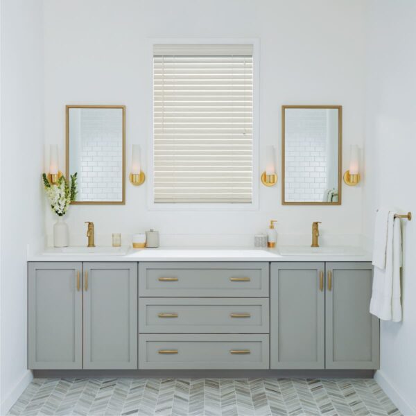 Everwood Alternative Wood Blinds standard cordlock faux wood bathroom