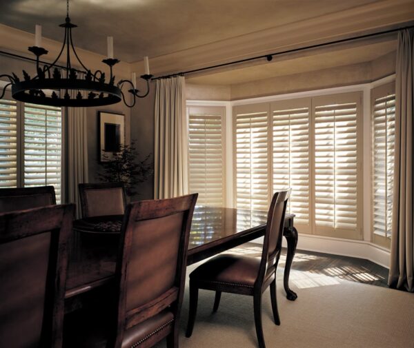 Heritance Hardwood Shutters bifold hinged formal dining room