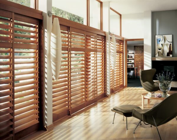 Heritance Hardwood Shutters bypasstrack living room