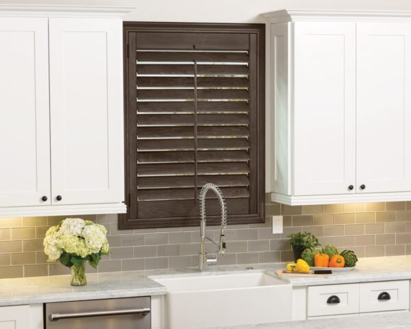 Heritance Hardwood Shutters classic distressed kitchen