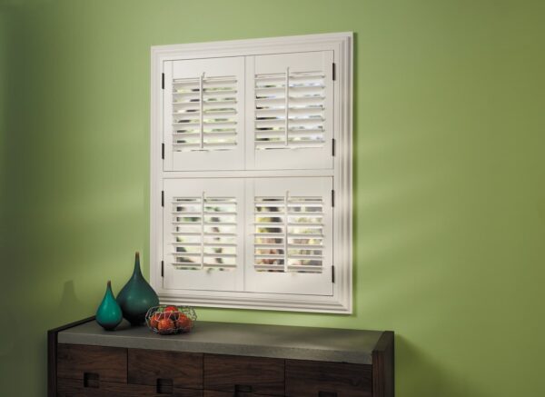 Heritance Hardwood Shutters double hung with t post