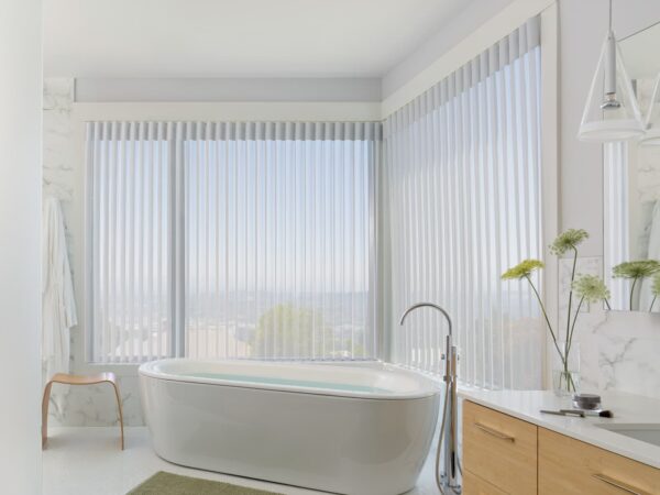 Luminette Privacy Sheers stria bathroom open