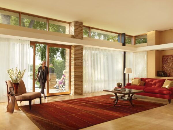 Luminette Privacy Sheers stria living room model