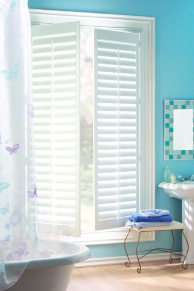 Palm Beach Polysatin Shutters bathroom bath open panels