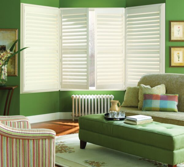 Palm Beach Polysatin Shutters bay window