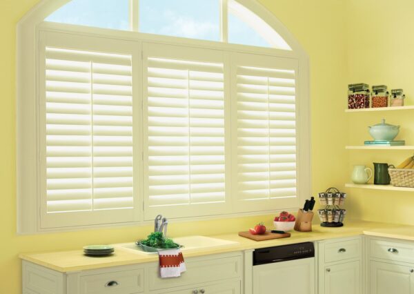 Palm Beach Polysatin Shutters kitchen t post