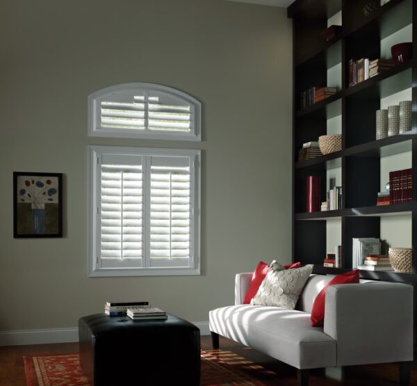 Palm Beach Polysatin Shutters living room extended eyebrow