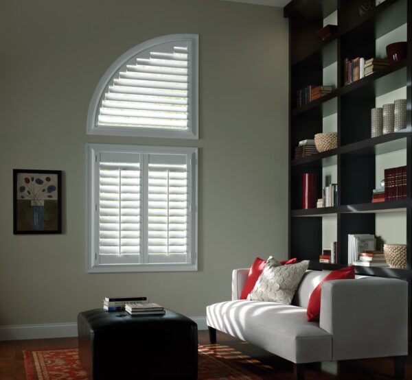 Palm Beach Polysatin Shutters living room quarter circle