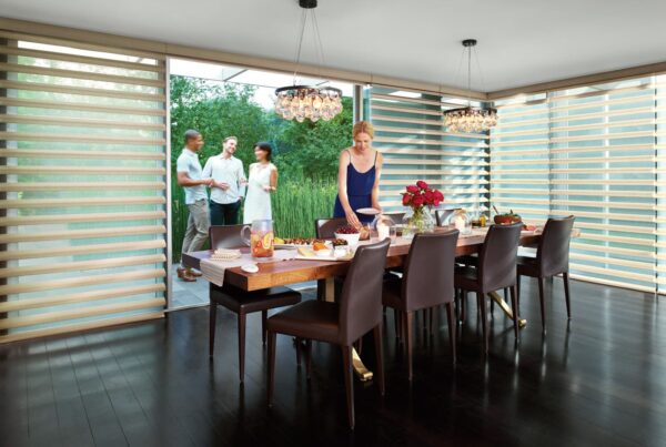 Pirouette Window Shadings linen talent dining room