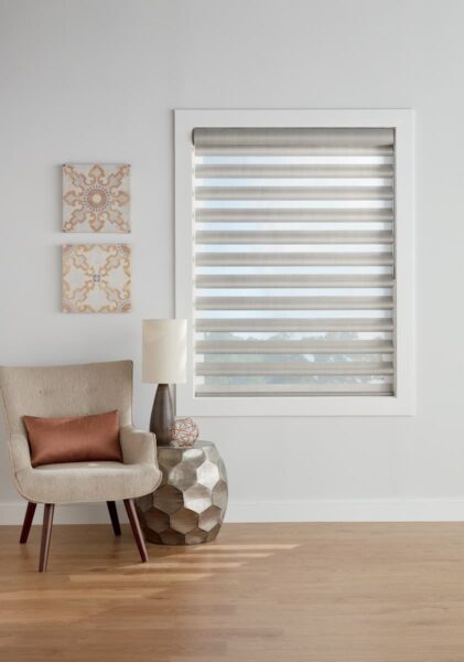 Pirouette Window Shadings st satin metallic partial open