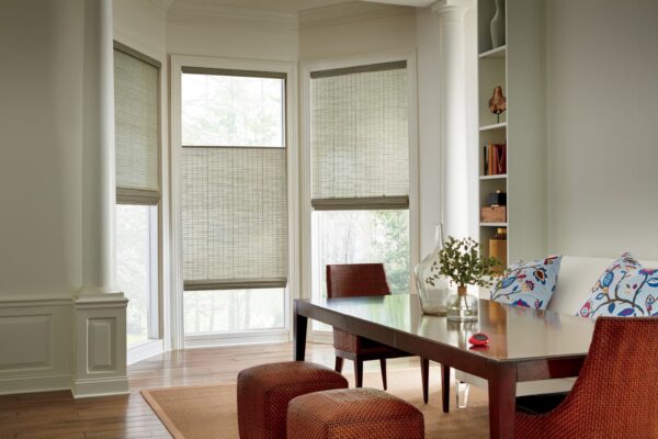 Provenance Woven Wood Shades hacienda dining room